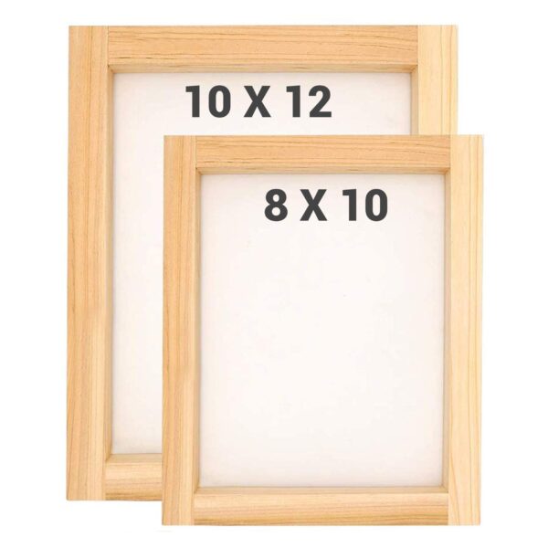 10X12 + 8X10 inch Screen Printing Frame with Pre-Stretched Mesh (Combo Set)