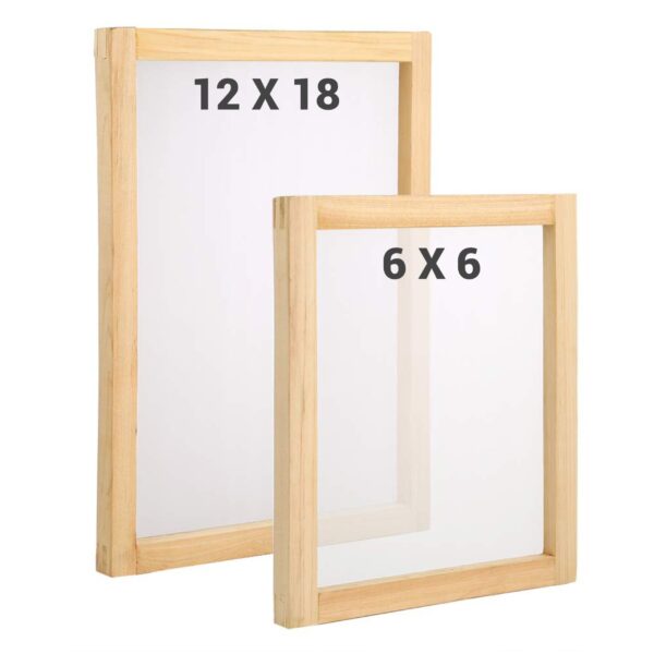 12X18 + 6X6 inch Screen Printing Frame with Pre-Stretched Mesh (Combo Set)